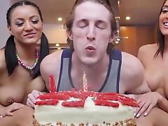 Brazilian Beauties Baked A Cake And Passionately Congratulated Their Friend On His Bday.